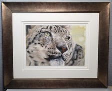 Schneeleopard Großdruck Julia Rüschen Limited Edition Silber auf Gold 16 von 95 
