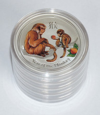 5x Australien 2016 Lunar II 2 Year of the Monkey Affe 1 Oz silber farbig color
