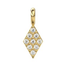 Diamant Pave Setting Charm Anhänger 14K Massivgold Schmuckbedarf Diamant Charm