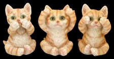 Katzen Figuren Set – 3 rote