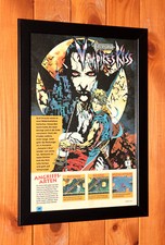 1995 Castlevania Dracula Vampires Kiss SNES Vintage Rare Poster / Ad Page Framed
