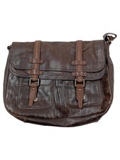 Borella Herren Umhängetasche Leder Braun Vintage Stil Schultertasche 36x31cm