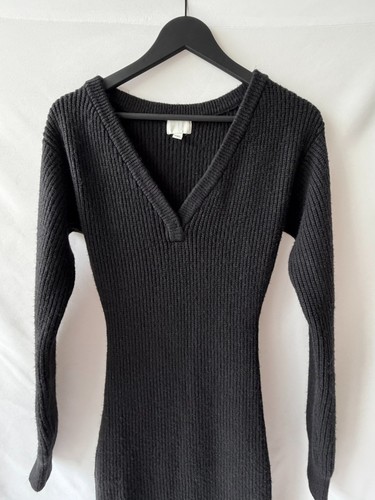 Rippstrickkleid schwarz - rippstrickkleid,