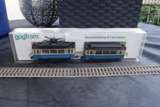Gog Tram H0/1:87 Straßenbahn Oldtimerzug 2-teilig blau,weiß lackiert in OVP-3640