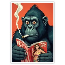 Affe Bild Humor A4 Kunstdruck