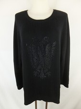 NC NICE CONNECTION Pullover m. Wolle u. Kaschmir 46 / 48  schwarz Schmucksteine