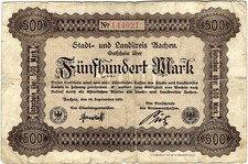 Banknote Gutschein Notgeld 500