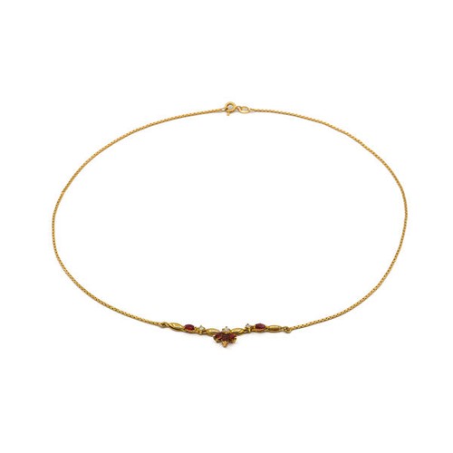 Collier kette mit rubin - collier,