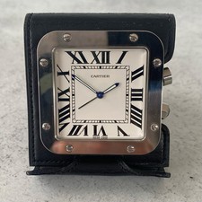 Vintage Cartier Santos Reise Schreibtisch Swiss Made 2750 Quarz Wecker