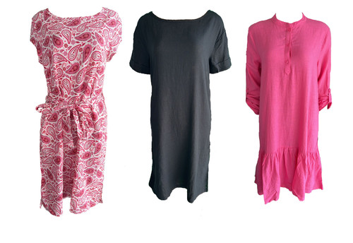 Damen leinen viskose - leinen, kleid