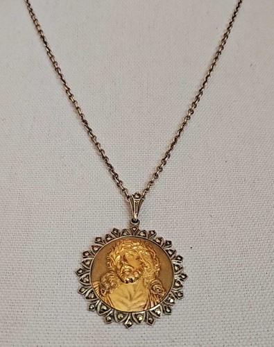 Antikes silber medaillon jesus - antikes,