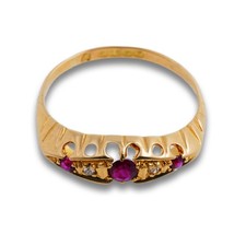 Antik Diamant Rubin Gold Ring