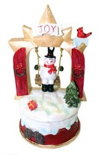 Spieluhr - Schneemann auf Schaukel