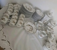 70er Jahre VINTAGE Eschenbach 59-tlg. Kaffeservice Konvolut braun Blume