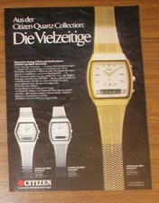 Seltene Werbung vintage CITIZEN QUARTZ ANA-DIGI Uhr - Die Vielzeitige 1980