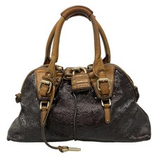 Chloe Paddington Handtasche Schulter dunkelbraun x braun Vorhängeschloss...