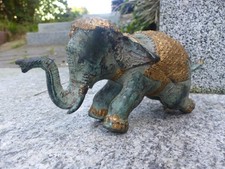 Messing Deko Elefant coloriert