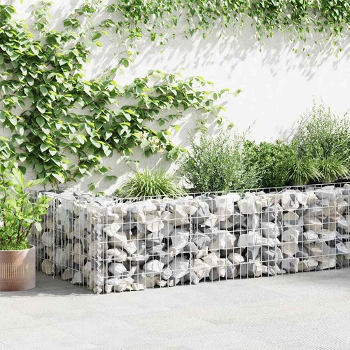 Gabionenwand mit abdeckung - mit,