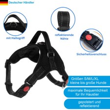 Hundegeschirr - Brustgeschirr verstellbar Gr. S-M-L-XL, gepolstert und reflektie