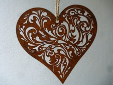 HERZ 12,5 cm groß, Edel Rost