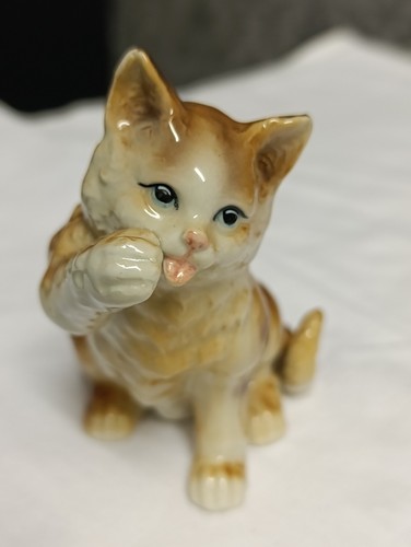 Vintage porzellan figur katze - porzellan,