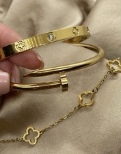 Set Aus 3 Armreifen Edelstahl