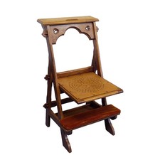 Betstuhl Gebetsstuhl Meditationsstuhl Antik 1930 Eiche B: 49 cm -11877-