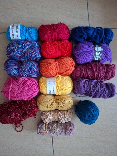 Paket wolle reste bunt - paket,