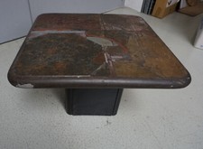 FM22-1217: PeFa Tisch Künstlertisch Design Tanger sig. Kneip mit Schiefer 90er