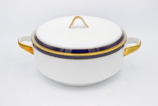 Hutschenreuther Secunda Ragout Terrine Porzellan 2896 16 Kobalt & Goldrand 60er