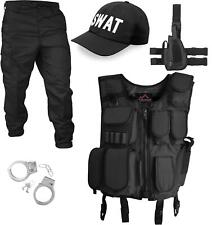 Fashing Kostüm POLICE, SWAT, SECURITY Weste Patch Beinholster Cap Handschellen