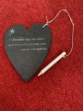 Räder Schieferherz "FREUNDE SIND WIE STERNE..." mit Kreidestift