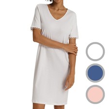 HANRO - Anouk - Damen - Nachthemd - Nachtwäsche - 100% Baumwolle - Atmungsaktiv 