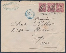 Dt. Reich PFENNIGE MeF Hufeisenstempel Zabern 1875 Brief nach Paris (1444)