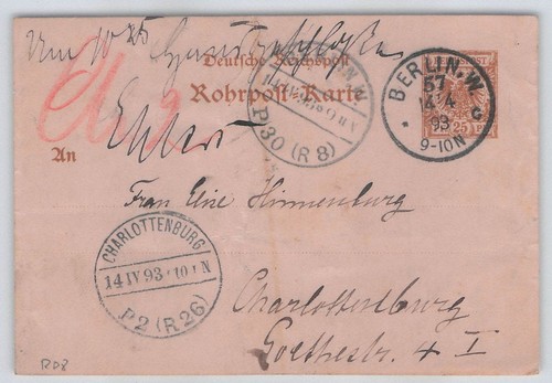 Deutsches reich rohrpostkarte - deutsches,