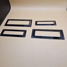 Antik Etikettenhalter 40-100mm SCHWARZ Vintage Etikettenrahmen Restauration  DDR