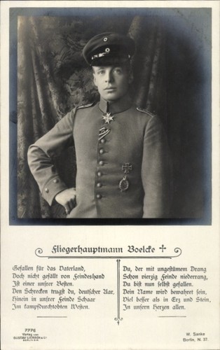 Fliegerhauptmann boelcke - ak,
