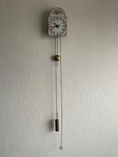 Vintage Miniatur Quarz Wanduhr Porzellan