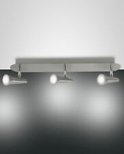 LED Design Decken Leuchte Lampe Strahler Fabas Luce Niko 3flg silber verstellbar