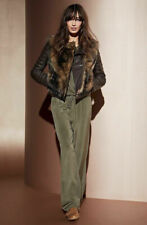 € 1.190,- ESCADA SPORT Bikerjacke aus Lammfell mit gesteppten Lederärmeln, L