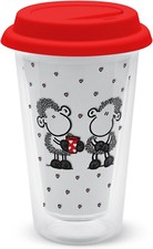 Sheepworld - 44900 -  Kaffeebecher to go Becherchen, 350 ml, doppelwandiges Glas