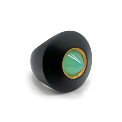 Stoff ring gelbgold onyx - stoff,