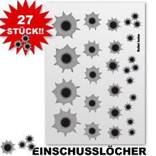 EINSCHUSSLÖCHER AUFKLEBER STICKER 27 STK | HELM WAND FAHRRAD LAUFRAD & BOBBYCAR