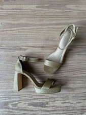 • An Other A • Görtz Plateau Stiletto High Heels Gold Glitzer Glänzend 40 NEU