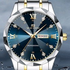 Elegante Herren Armbanduhr von VA VA VOOM 41mm Silber Schwarz Gold