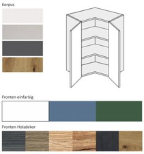 Eckhängeschrank Küchenschrank 2-türig 60x60cm Farbe wählbar (SI-W12/60)