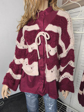 Gestreifte Ajour Strickjacke
