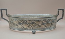 Jardiniere Schale Jugendstil Art Nouveau Versilbert mit Glaseinsatz