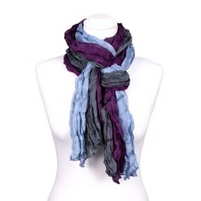 Knitterschal Halstuch Schal XXL grau brombeere Farbverlauf 100% Seide 180x90cm