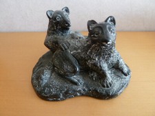 Speckstein 2 Wölfe Figur Skulptur Kunst Canada Steinfigur